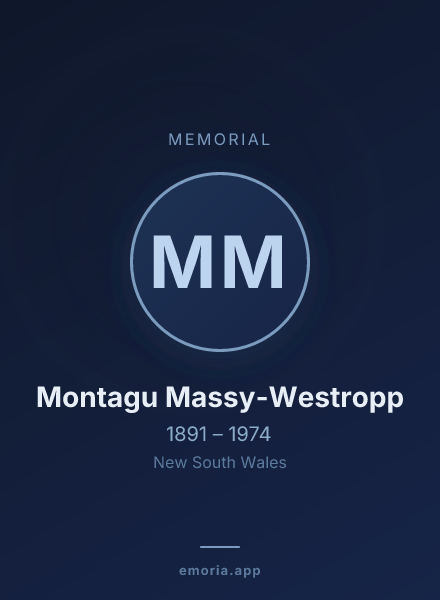 Memorial portrait of Montagu Massy-Westropp