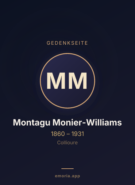 Gedenkportrait von Montagu Monier-Williams