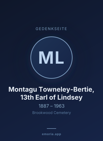 Gedenkportrait von Montagu Towneley-Bertie, 13th Earl of Lindsey