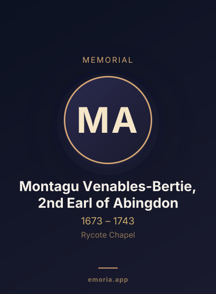 Memorial portrait of Montagu Venables-Bertie, 2nd Earl of Abingdon