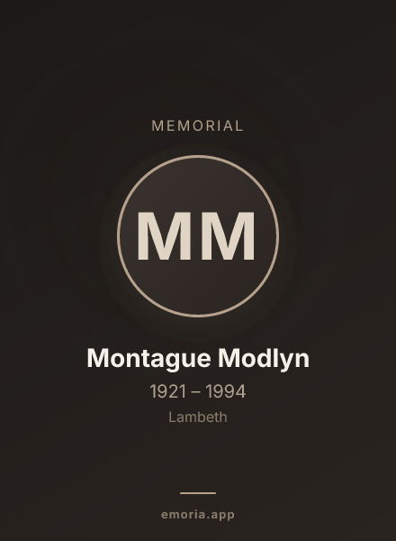 Memorial portrait of Montague Modlyn