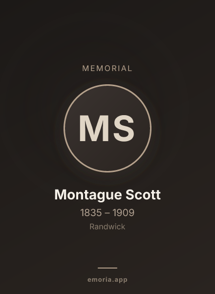 Memorial portrait of Montague Scott