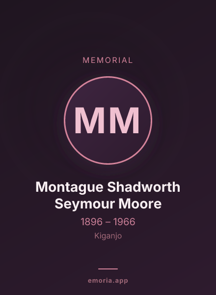 Memorial portrait of Montague Shadworth Seymour Moore