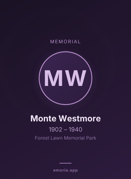 Memorial portrait of Monte Westmore