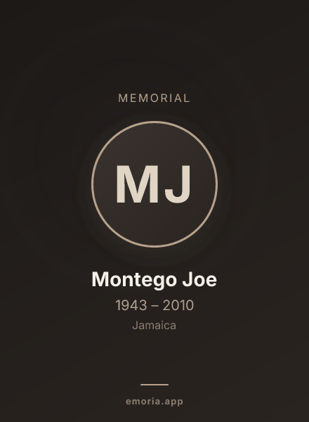 Memorial portrait of Montego Joe