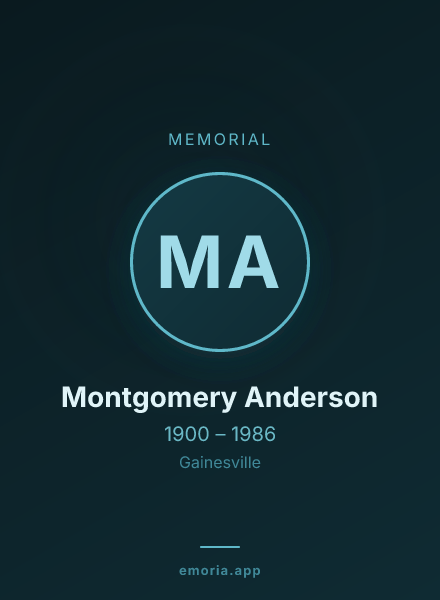 Memorial portrait of Montgomery Anderson