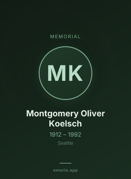 Memorial portrait of Montgomery Oliver Koelsch