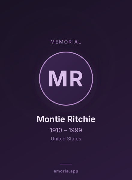 Memorial portrait of Montie Ritchie