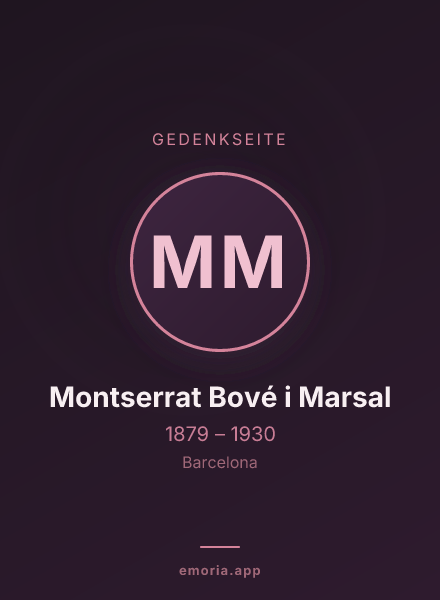 Gedenkportrait von Montserrat Bové i Marsal