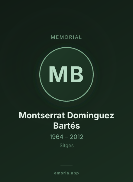 Memorial portrait of Montserrat Domínguez Bartés