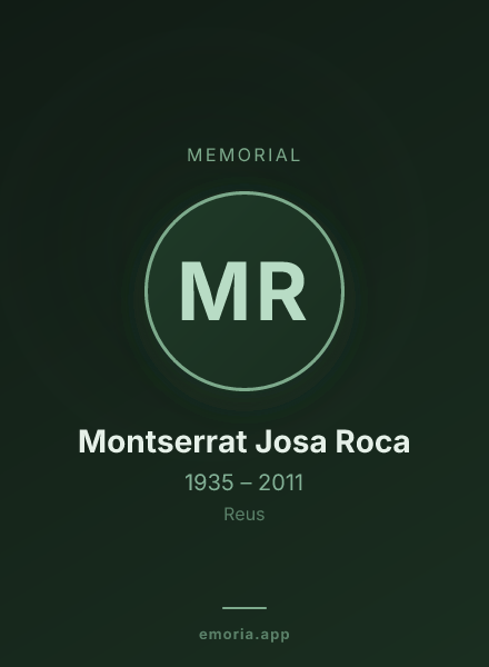 Memorial portrait of Montserrat Josa Roca