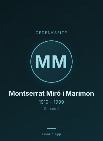 Gedenkportrait von Montserrat Miró i Marimon