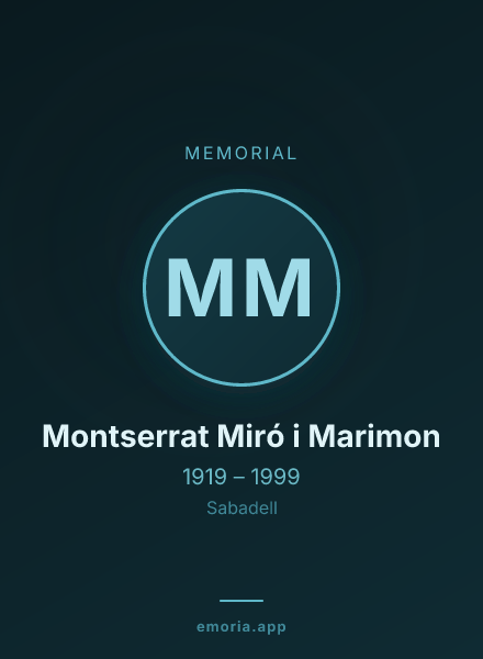 Memorial portrait of Montserrat Miró i Marimon