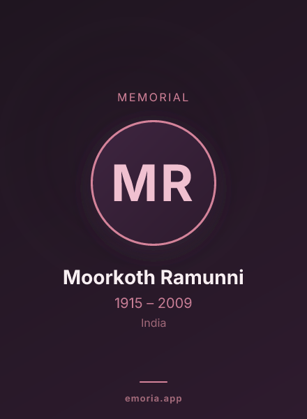 Memorial portrait of Moorkoth Ramunni