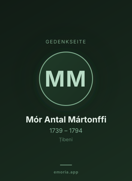 Gedenkportrait von Mór Antal Mártonffi