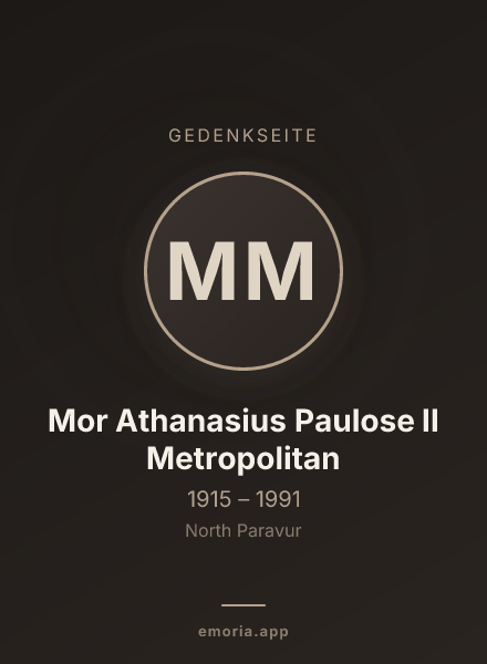 Gedenkportrait von Mor Athanasius Paulose II Metropolitan