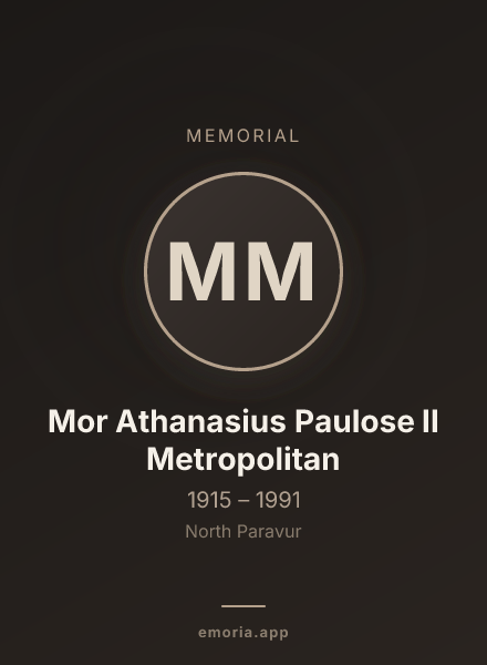 Memorial portrait of Mor Athanasius Paulose II Metropolitan