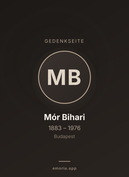 Gedenkportrait von Mór Bihari