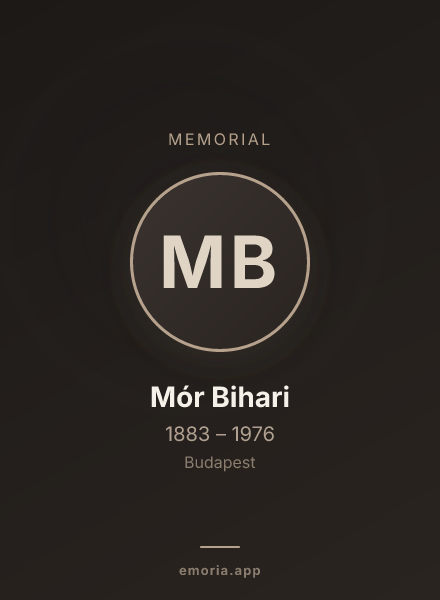 Memorial portrait of Mór Bihari