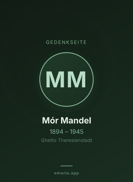 Gedenkportrait von Mór Mandel
