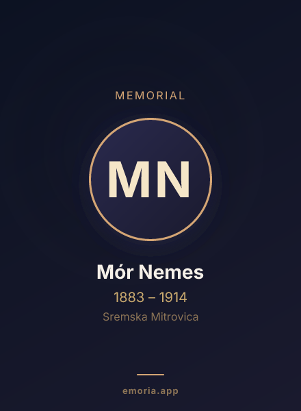 Memorial portrait of Mór Nemes