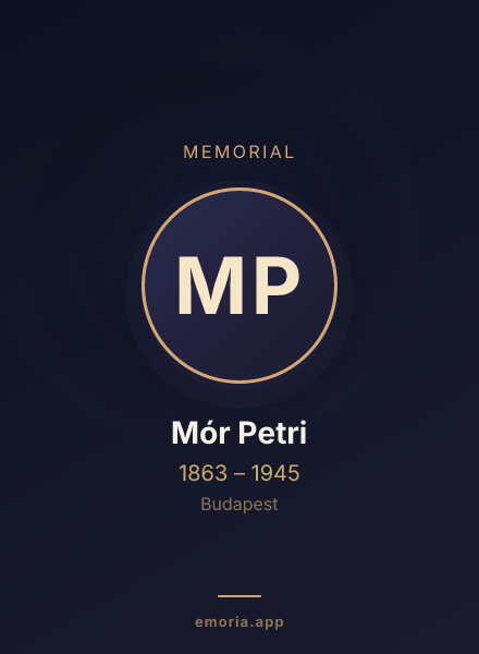 Memorial portrait of Mór Petri