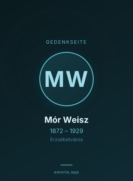 Gedenkportrait von Mór Weisz