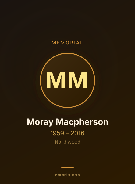 Memorial portrait of Moray Macpherson
