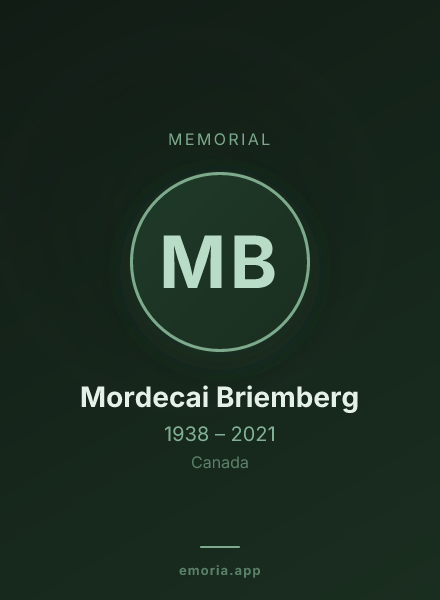 Memorial portrait of Mordecai Briemberg