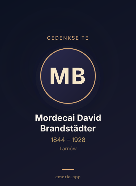 Gedenkportrait von Mordecai David Brandstädter