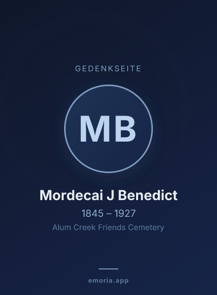 Gedenkportrait von Mordecai J Benedict