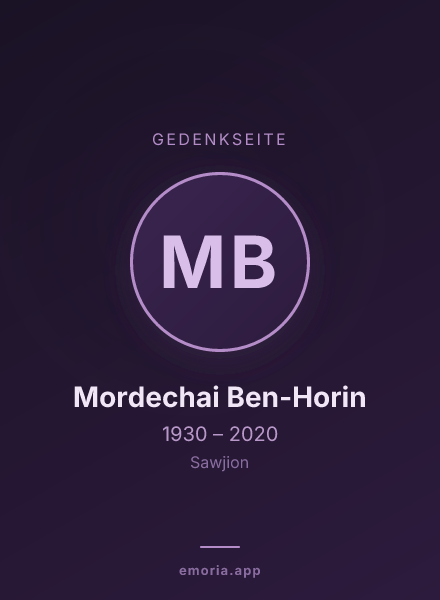 Gedenkportrait von Mordechai Ben-Horin