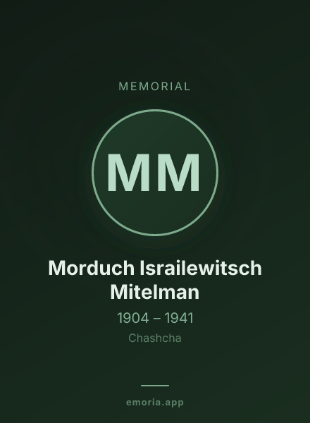 Memorial portrait of Morduch Israilewitsch Mitelman