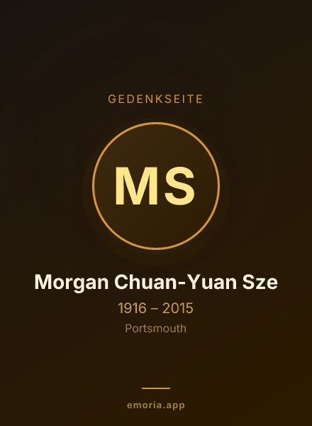 Gedenkportrait von Morgan Chuan-Yuan Sze