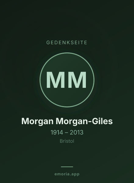 Gedenkportrait von Morgan Morgan-Giles