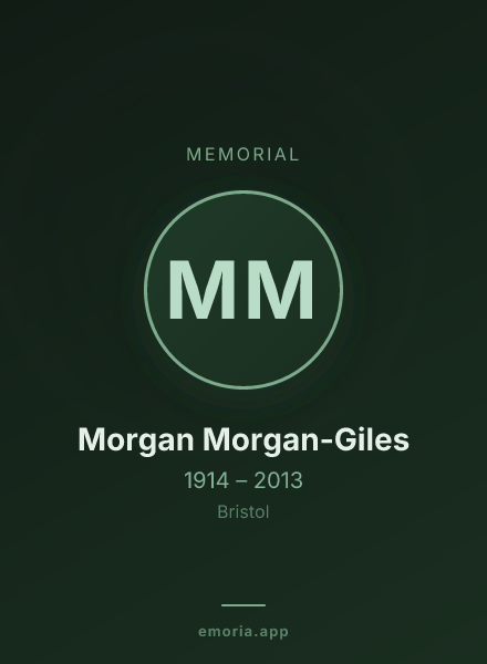 Memorial portrait of Morgan Morgan-Giles