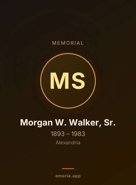 Memorial portrait of Morgan W. Walker, Sr.