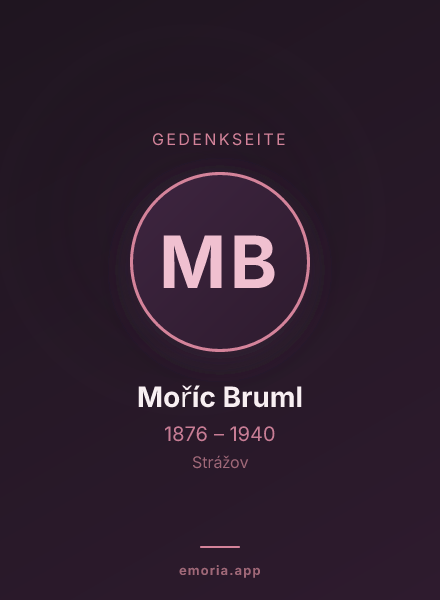 Gedenkportrait von Moříc Bruml