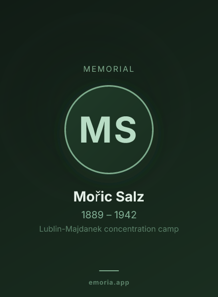 Memorial portrait of Mořic Salz