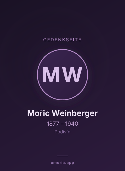 Gedenkportrait von Mořic Weinberger
