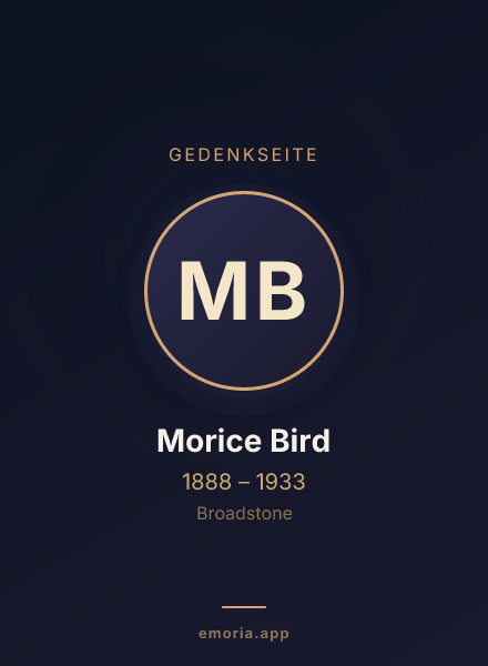 Gedenkportrait von Morice Bird