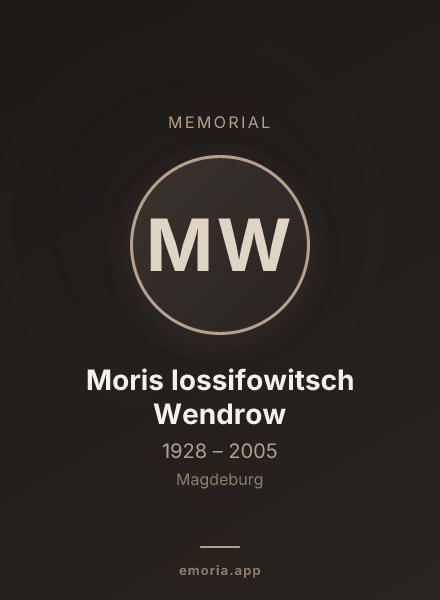 Memorial portrait of Moris Iossifowitsch Wendrow