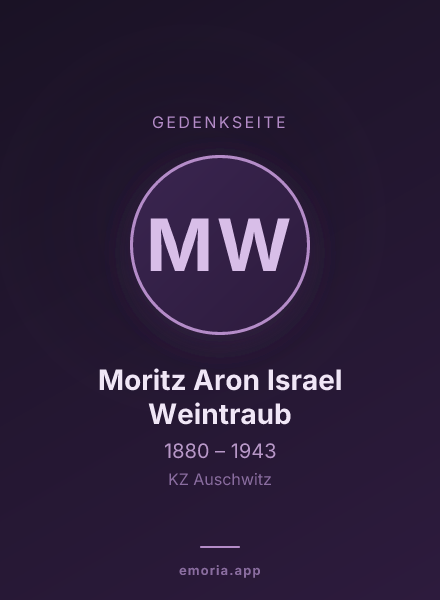 Gedenkportrait von Moritz Aron Israel Weintraub