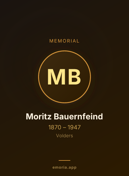 Memorial portrait of Moritz Bauernfeind