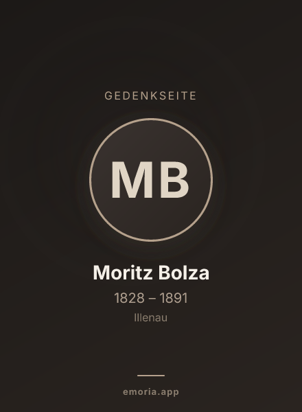 Gedenkportrait von Moritz Bolza