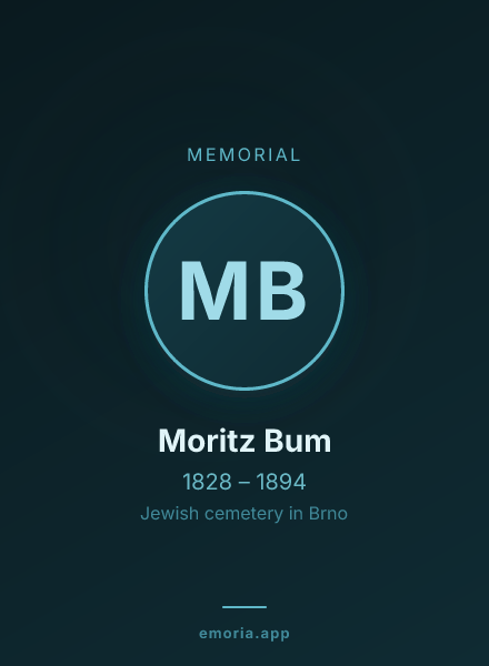 Memorial portrait of Moritz Bum