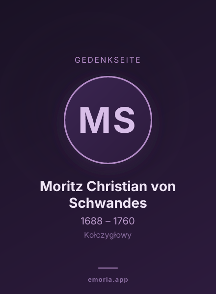 Gedenkportrait von Moritz Christian von Schwandes