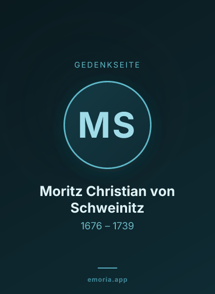 Gedenkportrait von Moritz Christian von Schweinitz