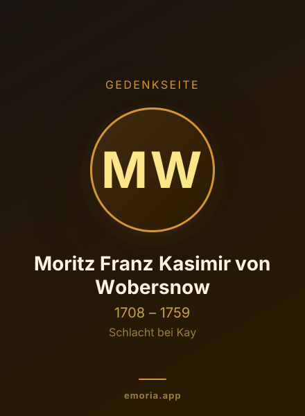 Gedenkportrait von Moritz Franz Kasimir von Wobersnow