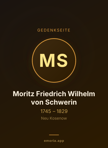 Gedenkportrait von Moritz Friedrich Wilhelm von Schwerin